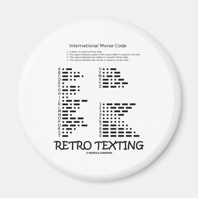 Retro-Sims (Internationaler Morsecode) Magnet (Vorne)