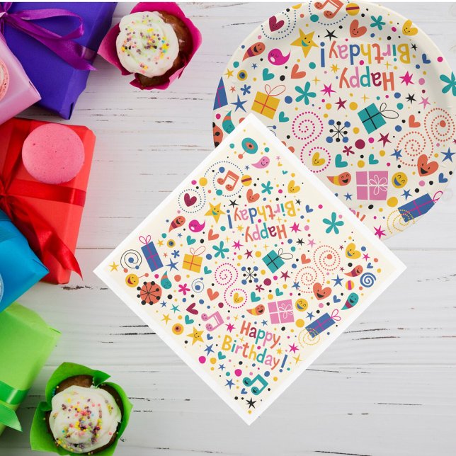 Retro Singing Happy Birthday Serviette (Von Creator hochgeladen)