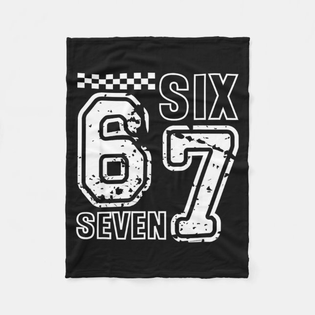 Retro Six Seven Numbers Clever Humor 6 7 Meme Mens Fleecedecke (Vorderseite)