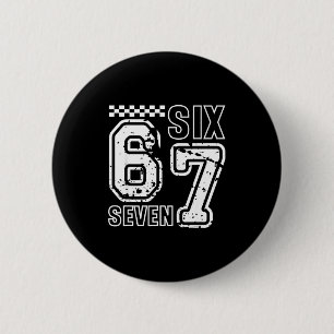 Retro Six Seven Zahlen Clever Humor 6 7 Meme Herre Button