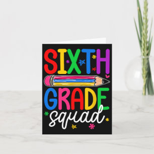 Retro Sixth Grade Squad Erster Tag der Schuljungen Karte