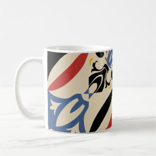 Retro Sixties Azulejos Geometrisches Muster Kaffeetasse
