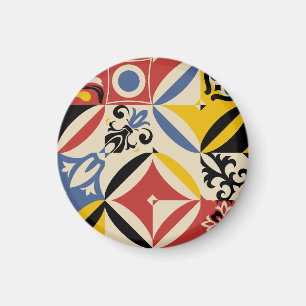 Retro Sixties Azulejos Geometrisches Muster Magnet