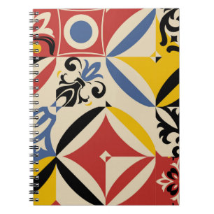 Retro Sixties Azulejos Geometrisches Muster Notizblock