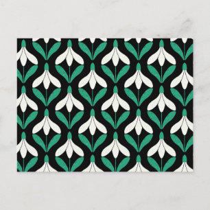 Retro Skandi Mid Century Modern Schneeglöckchen-Mu Postkarte