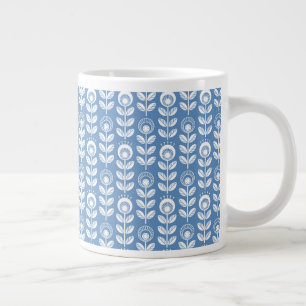 Retro-Skandinavien-Blaumuster Jumbo-Tasse