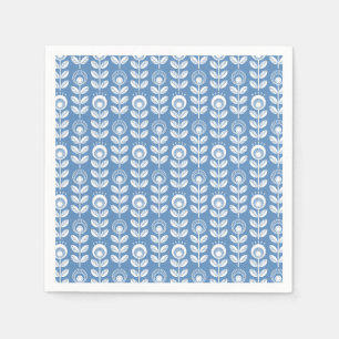Retro skandinavisches blaues Muster Serviette