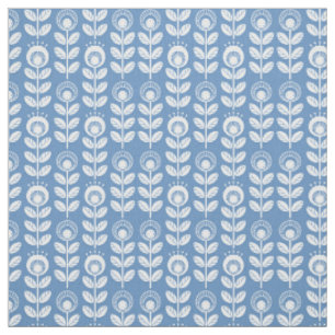 Retro skandinavisches blaues Muster Stoff