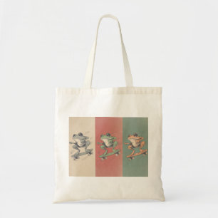 Retro Skate Frosch Trio – Vintage Tier Kunst Tragetasche