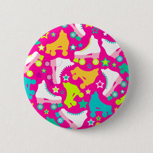 Retro Skate-heißes Rosa-Knopf-Button Button