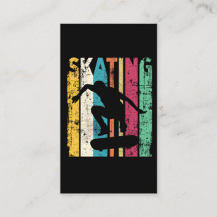 Retro Skateboard Jump Skaten Silhouette Visitenkarte