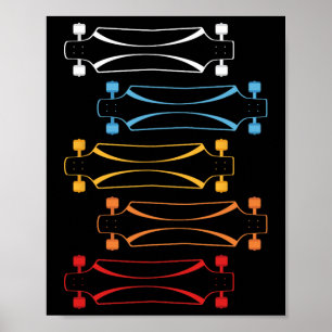 Retro-Skateboard-Skaten Skateboardfahren Skateboar Poster