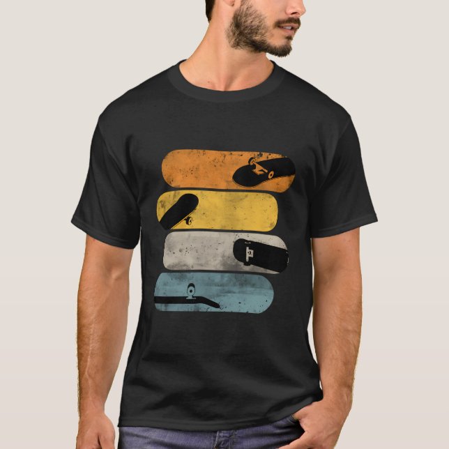 Retro Skateboarder Decks Skaten Skateboard T-Shirt (Vorderseite)