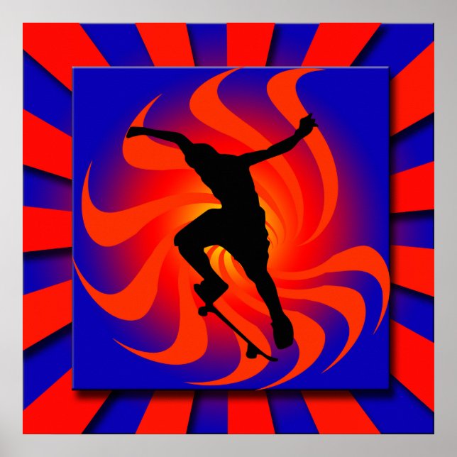 RETRO SKATEBOARDER POSTER (Vorne)