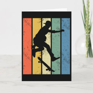 Retro Skateboarding Lustiges Skaten mit Trick Karte
