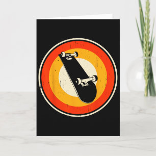 Retro Skateboarding Silhouette Skateboarder Skateb Karte