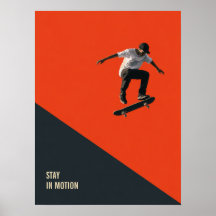 Retro-Skateboarding-Wandkunstplakat