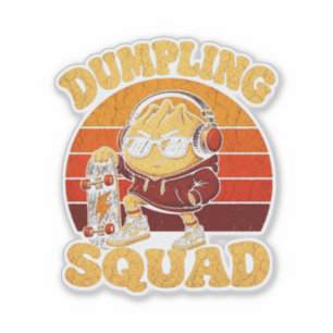 Retro-Skater-Dumpling-Squad Grafik-T-Shirt im Vint Aufkleber