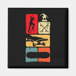Retro Skater Skateboardfahren Skateboard Skateboar Magnet