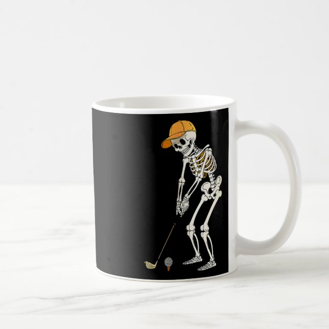 Retro Skeleton Golf Halloween Golfer Golf Player F Kaffeetasse (Rechts)