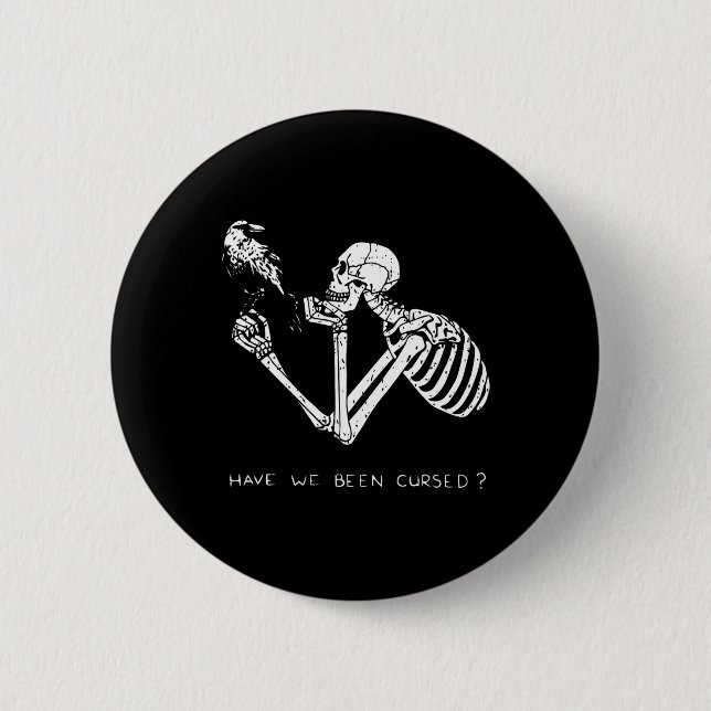 Retro Skeleton Halloween Kostümspass Beängstigende Button (Vorderseite)