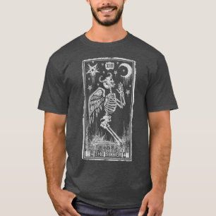 Retro Skeleton Knett Sinner Tarot Card Wicc T-Shirt