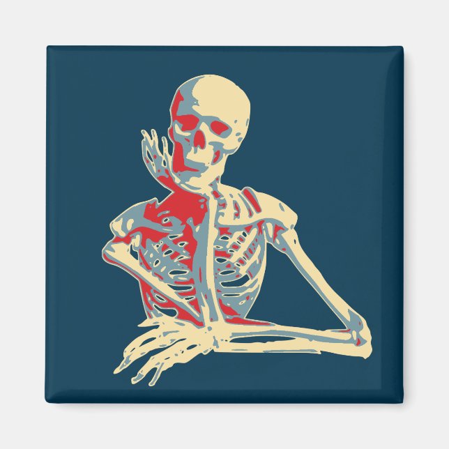 Retro Skeleton Magnet (Vorne)