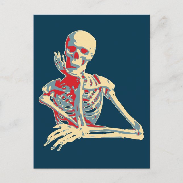 Retro Skeleton Postkarte (Vorderseite)