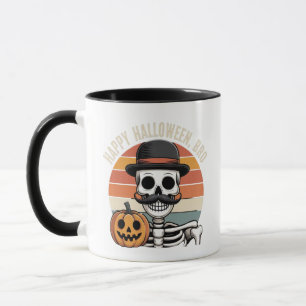 Retro Skeleton Pumpkin Tasse