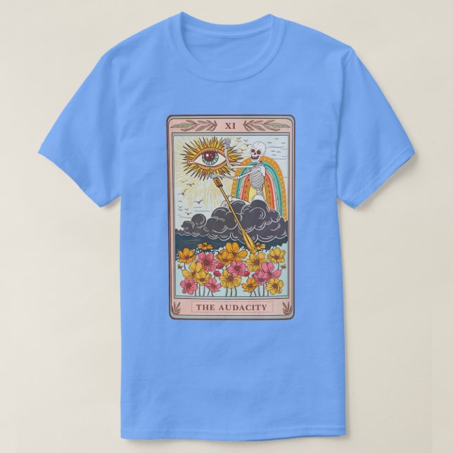 Retro Skeleton Reiten Cloud The Audacity Tarot Aut T-Shirt (Design vorne)