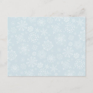 Retro Sketch Frozen Schneeflocken auf Eisblau Postkarte