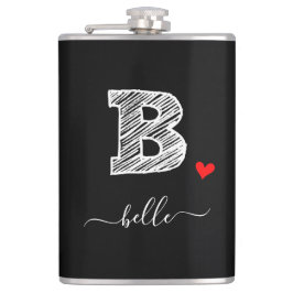 Retro Sketch Monogram Letter B, Flask Flachmann