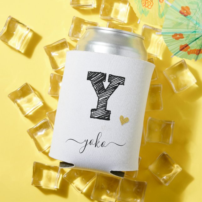 Retro Sketch Monogram Letter Y, Can Cooler Dosenkühler (In Situ Sommer)