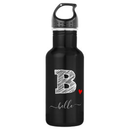 Retro Sketch Monogramm Letter B, Wasserflasche