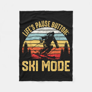 Retro-Ski-Abenteuer für Skifahrer und Snowboarder Fleecedecke