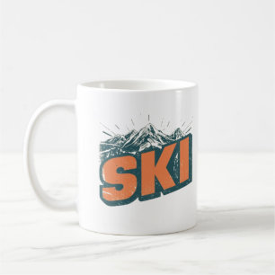 Retro Ski Club Vintage 80er Skilift-Illustration Kaffeetasse