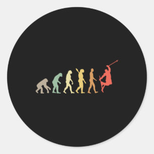 Retro-Ski-Evolution für Skifahrer Skisaison Runder Aufkleber