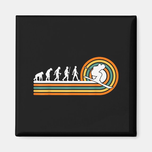 Retro-Ski-Evolution - Skisportliebhaber  Magnet (Vorne)
