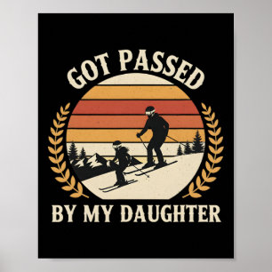 Retro-Ski-Familie wurde von meiner Tochter getrete Poster