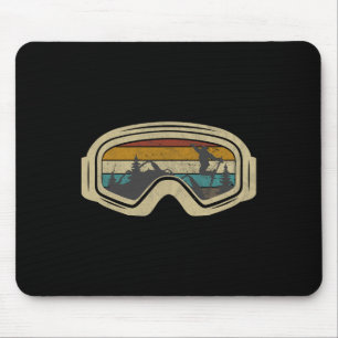 Retro Ski Goggles Berg Schnee Winterurlaub SKK Mousepad