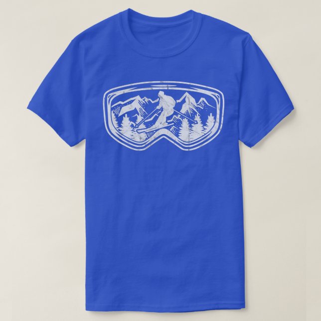 Retro Ski Goggles verschenken Skier Gesicht Maske  T-Shirt (Design vorne)