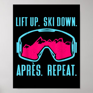 Retro Ski Goggles Vintag 80er 90er Skiausrüstung Poster