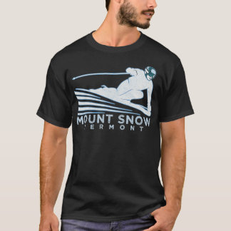 Retro Ski Mount Snow VT Illustration Vintag T-Shirt