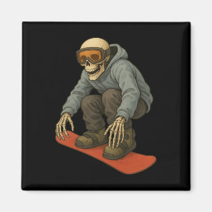 Retro-Ski-Skelett-Brille Berg Schnee Skifahren Wi Magnet