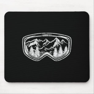 Retro Ski Snowboard Goggles - Skivergnügen Schnee Mousepad