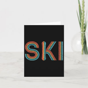 Retro Ski Vintag 80er 90er Wintersportskifahrer Karte