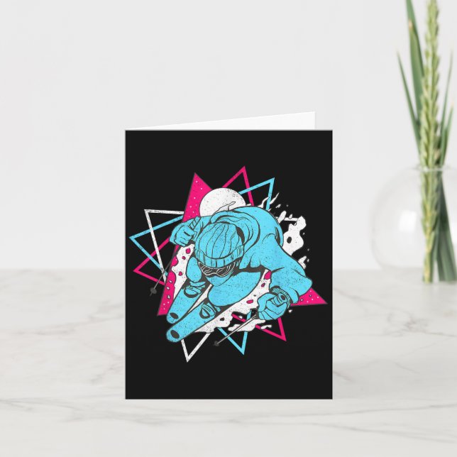 Retro Ski Vintag 80er 90s Skiausrüstung _1 Karte (Vorderseite)