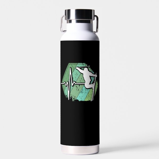 Retro Ski Vintag 80er 90s Trinkflasche (Vorne)