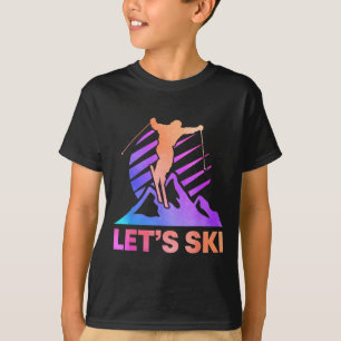 Retro-Ski-Vintage-Outfit 80er 90er Skifahren T-Shirt