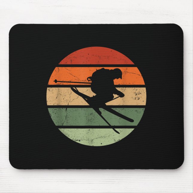 Retro-Skifahren _2 Mousepad (Vorne)